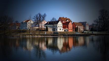 Buildings cities cityscapes houses lakes wallpaper