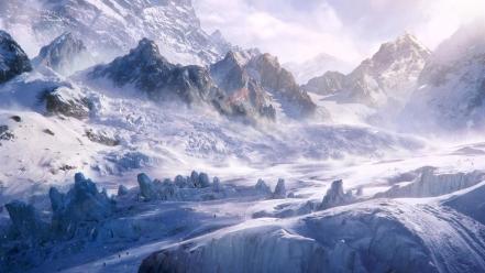 Landscapes mountains natural scenery winter wallpaper
