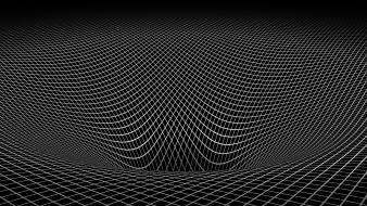 Abstract black and white gravity hole 3d warped wallpaper