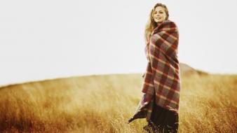 Blondes women wheat wallpaper