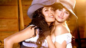 Brunettes women salma hayek actress penelope cruz bandidas wallpaper