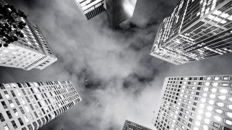 Cityscapes grayscale wallpaper