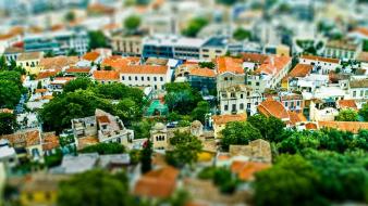 Cityscapes tilt-shift athens wallpaper