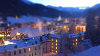 Cityscapes tilt-shift wallpaper