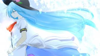 Closed eyes hinanawi tenshi hats anime girls wallpaper