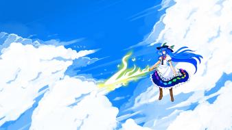Hinanawi tenshi skyscapes hats anime girls swords wallpaper