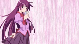 Hitagi anime eyes girls staplers monogatari series wallpaper