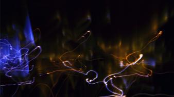 Light abstract blue orange trails
