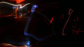 Light abstract blue orange trails wallpaper