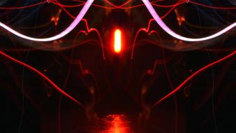 Light abstract red dragons trails