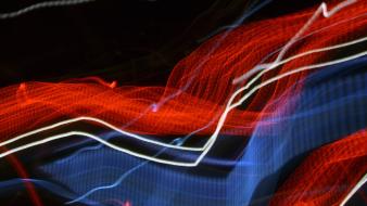 Light blue red audio burning trails
