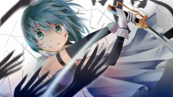 Mahou shoujo madoka magica miki sayaka swords wallpaper