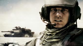 Men tanks battlefield 3 helmets faces microphones wallpaper