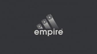 Minimalistic adidas front parody logos grey background wallpaper