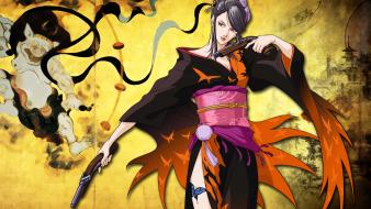 Pistols kimono sengoku basara japanese clothes anime girls wallpaper