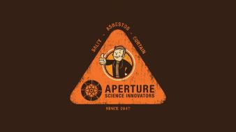 Portal minimalistic fallout funny artwork aperture laboratories 2 wallpaper