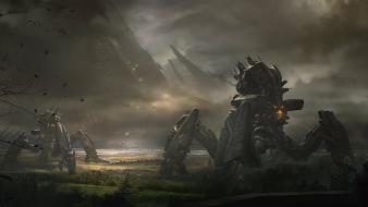 Resistance robots futuristic machines science fiction artwork wallpaper