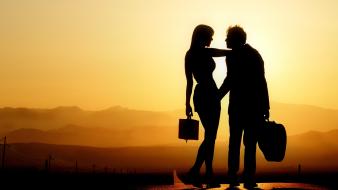 Silhouette couple wallpaper