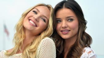 Women miranda kerr swim candice swanepoel victorias secret wallpaper