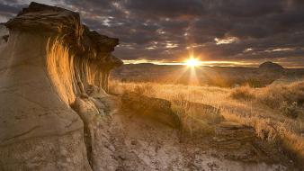 Clouds landscapes nature sun rock formations wallpaper