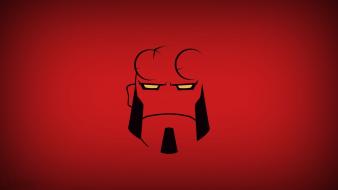 Minimalistic hellboy red background blo0p wallpaper