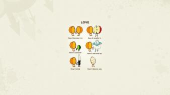 Minimalistic orange fruits humor funny knives wise wallpaper