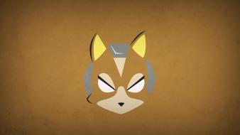 Minimalistic superheroes star fox brown background blo0p wallpaper