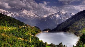 Mountains landscapes nature trees lakes wallpaper