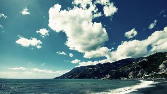 Ocean clouds landscapes nature skyscapes wallpaper