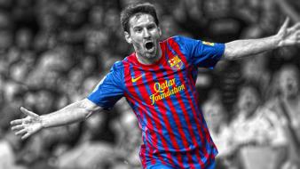 Soccer barcelona lionel messi hdr photography cutout wallpaper