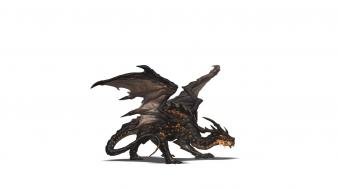 Wings dragons fantasy art artwork magma white background wallpaper