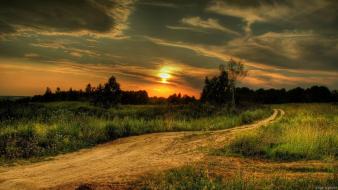 Clouds landscapes nature paths scenic wallpaper