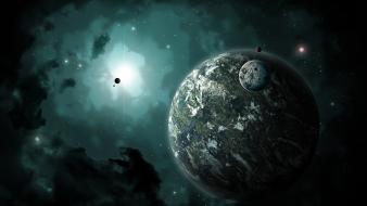 Earth space shuttle design digital art outer wallpaper