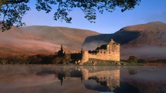 Kilchurn castle scotland castles landscapes reflections wallpaper