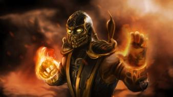 Mortal kombat fire scorpion scorpions video games wallpaper