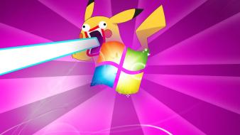 Microsoft windows pikachu pokemon 7 lasers wallpaper