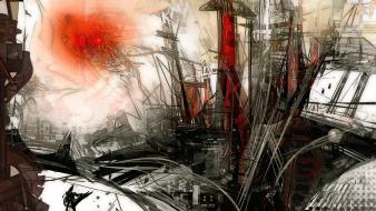 Android jones artwork cityscapes surreal wallpaper