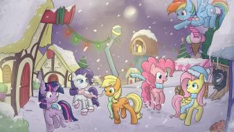 Applejack christmas fluttershy my little pony pinkie pie wallpaper