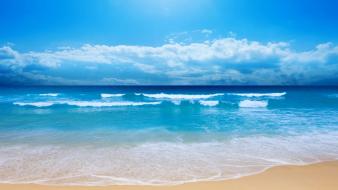 Beaches blue clouds landscapes nature wallpaper