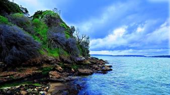 Clouds islands landscapes sea wallpaper