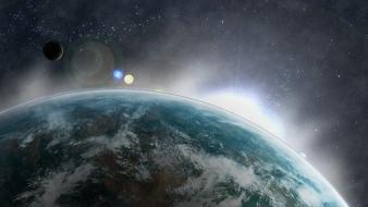 Destination outer space science fiction wallpaper