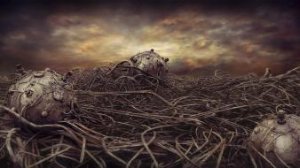 Mine bombs digital art fantasy metal wallpaper