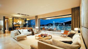 Architecture couch interior design living room wallpaper