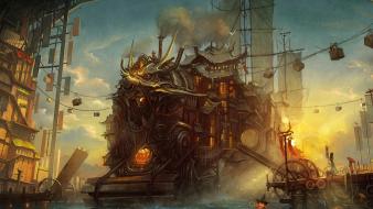 Asians artwork fantasy art steampunk wallpaper