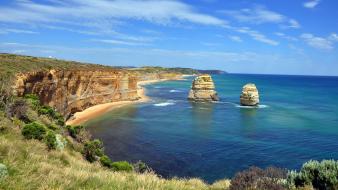Beaches coast land landscapes sea wallpaper