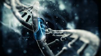 Biology dna nano blue science wallpaper