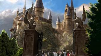 Harry potter hogwarts artwork castles wallpaper