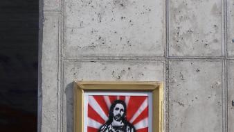 Jesus capitalism graffiti street art wallpaper