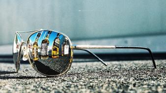 Alcohol design reflections roads sunglasses wallpaper