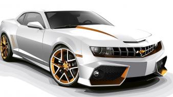 Chevrolet camaro cars concept art design white wallpaper